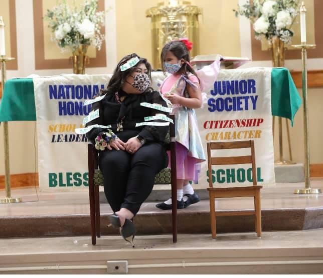 atholic Schools Week: Monday we kicked off Catholic Schools Week (CSW2021) with a Mass to induct new members of the National Junior Honor Society and to honor Mrs. Gobrogge, Teacher of the Year