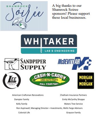 A BIG Thanks to our Shamrock Soiree sponsors!  We couldn't do it without YOU!